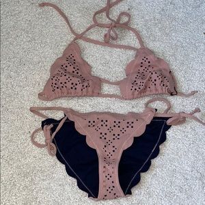 Scalloped Mauve/Pink Suit Set